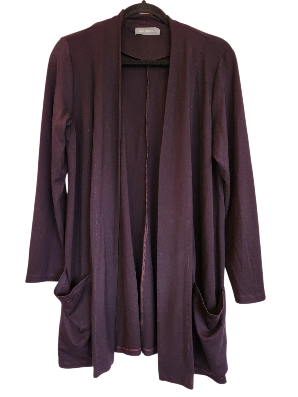 Alembika Navy Open Front Cardigan Pockets Size 10/12 (Alembika Size 3) Lagenlook